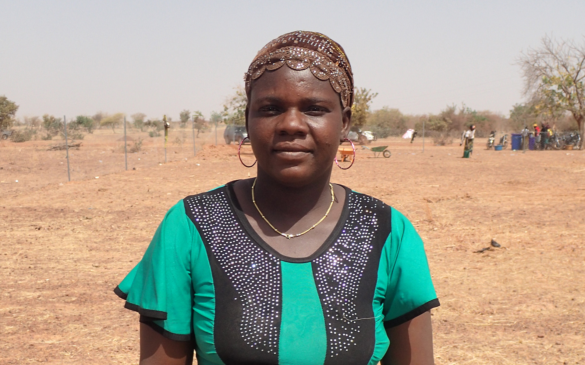 Close up of Fatimata, a woman on a Tree Aid project.