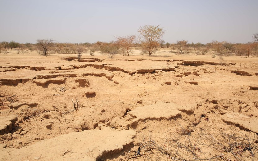Dry and degraded land in Burkina Faso