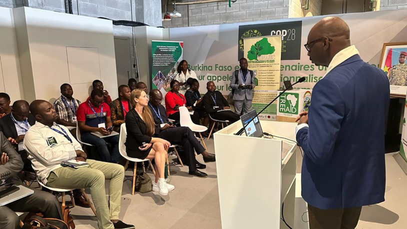 Tree Aid staff presenting at COP28 side event